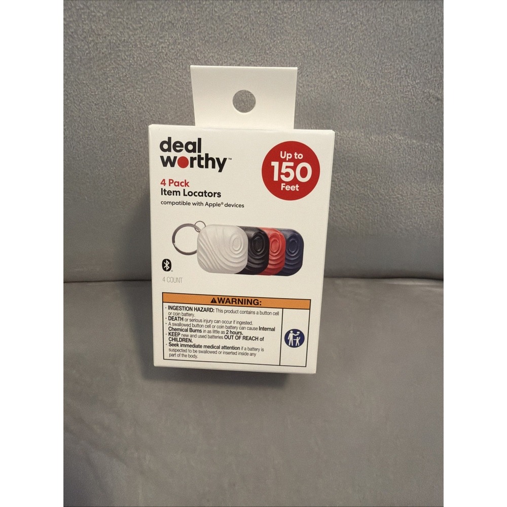 Dealworthy 4 Pack Item Locators Compatible with Apple Devices Up to 150 Feet